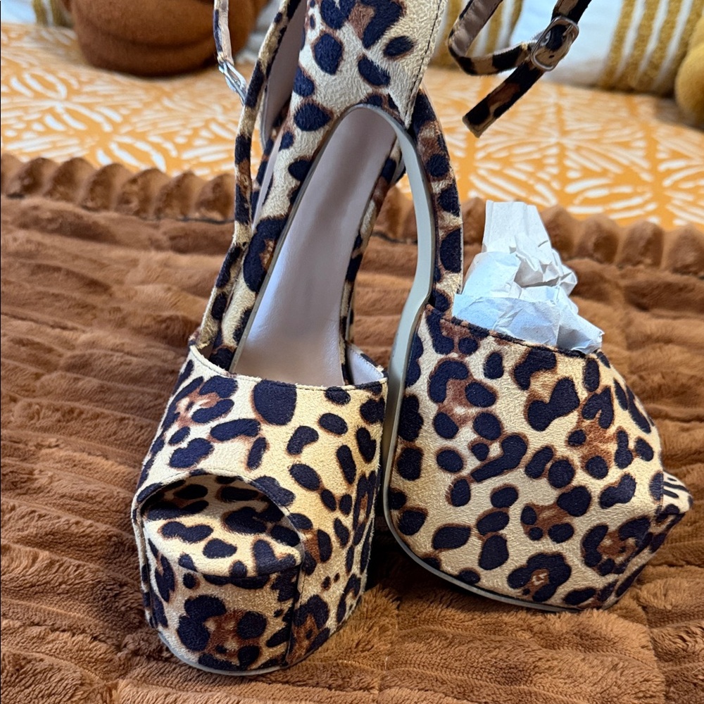 Leopard Print Platform Heels 40